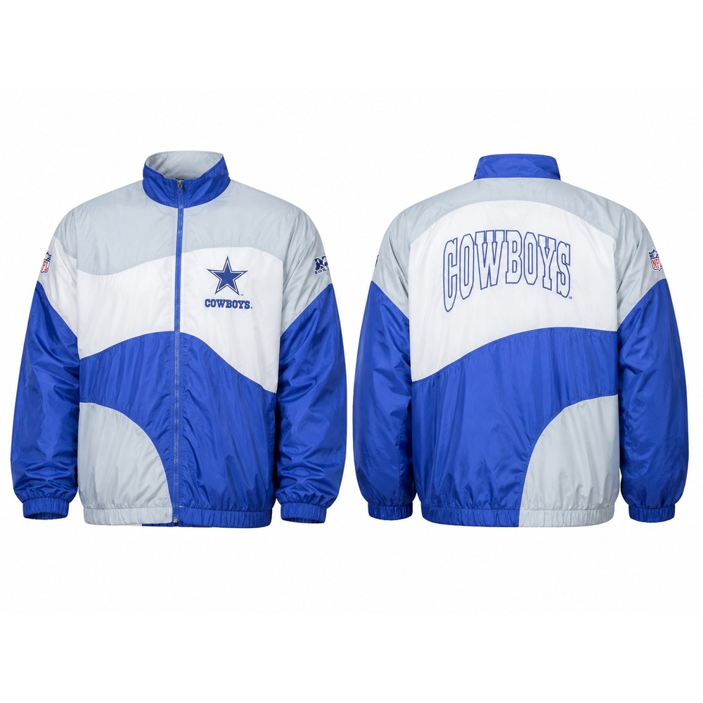 Vintage Dallas Cowboys Apex One NFL Pro Line Jacket‎ Blue White Men's Size Large